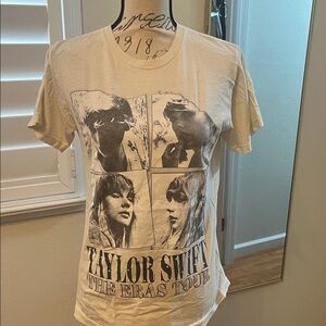 Taylor Swift Cream Tee with Black Photo Collage